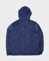Vintage Prada Sport Blue Soft Shell Shimmer Zip-Up Hooded Windbreaker - XXL