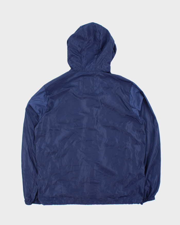 Vintage Prada Sport Blue Soft Shell Shimmer Zip-Up Hooded Windbreaker - XXL