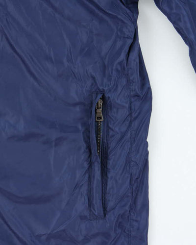 Vintage Prada Sport Blue Soft Shell Shimmer Zip-Up Hooded Windbreaker - XXL
