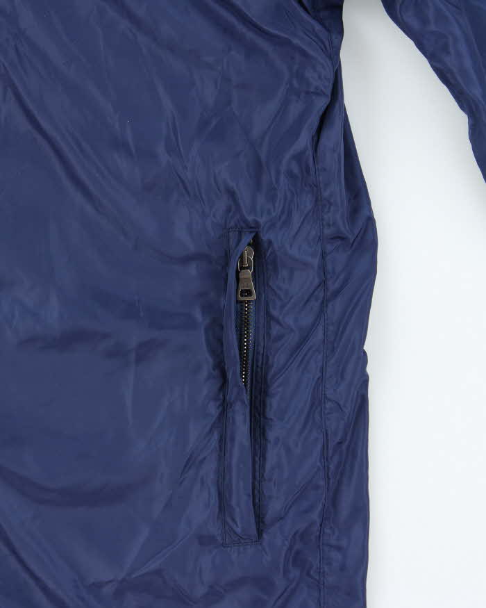 Vintage Prada Sport Blue Soft Shell Shimmer Zip-Up Hooded Windbreaker - XXL