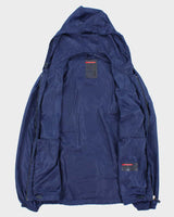 Vintage Prada Sport Blue Soft Shell Shimmer Zip-Up Hooded Windbreaker - XXL