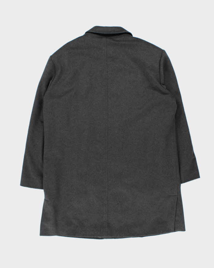 Vintage 00s Burberry Grey Wool Overcoat - L