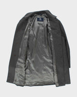 Vintage 00s Burberry Grey Wool Overcoat - L