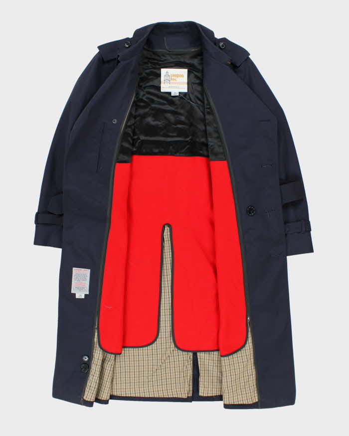 Vintage 1980s London Fog Navy Insulated Trench Coat - S