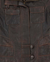 Vintage Y2K 00s Women's Danier Brown Contrast Stitch Leather Jacket - XXS