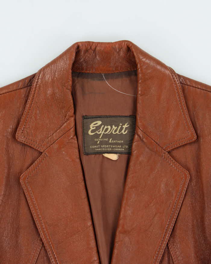 Vintage 1970s Esprit Leather Blazer Jacket - M