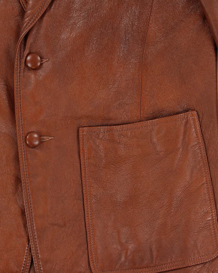 Vintage 1970s Esprit Leather Blazer Jacket - M