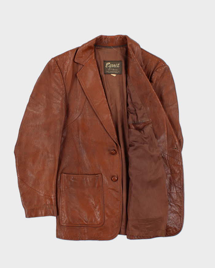 Vintage 1970s Esprit Leather Blazer Jacket - M