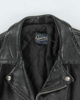 Vintage 1960s Symax Hand Painted Classic Horsehide Leather Biker Jacket - L