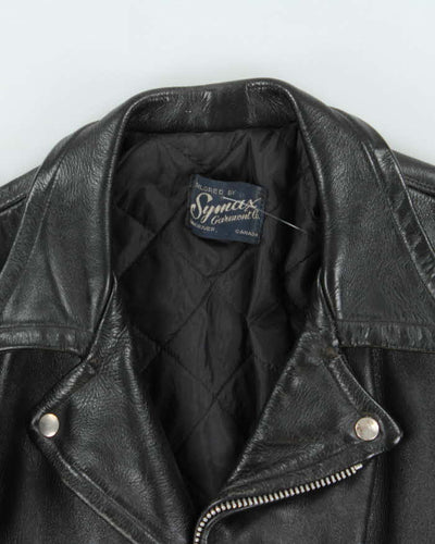 Vintage 80s Symax Leather Biker Jacket - L