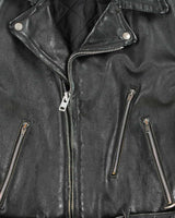 Vintage 1960s Symax Hand Painted Classic Horsehide Leather Biker Jacket - L