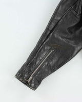Vintage 1960s Symax Hand Painted Classic Horsehide Leather Biker Jacket - L