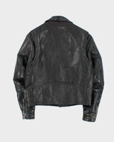 Vintage 1980s Black Classic Leather Biker Jacket - L