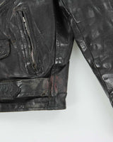 Vintage 1980s Black Classic Leather Biker Jacket - L