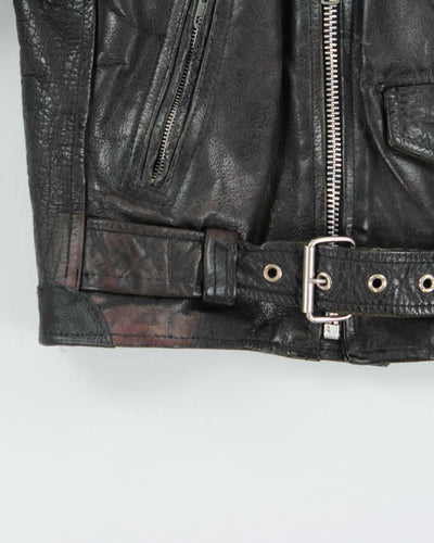 Vintage 80s First Leather Biker Jacket - M