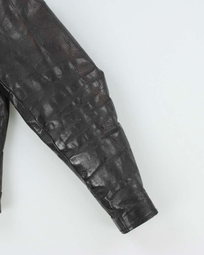 Vintage 1980s Black Classic Leather Biker Jacket - L