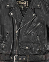 Vintage 1980s Black Classic Leather Biker Jacket - L