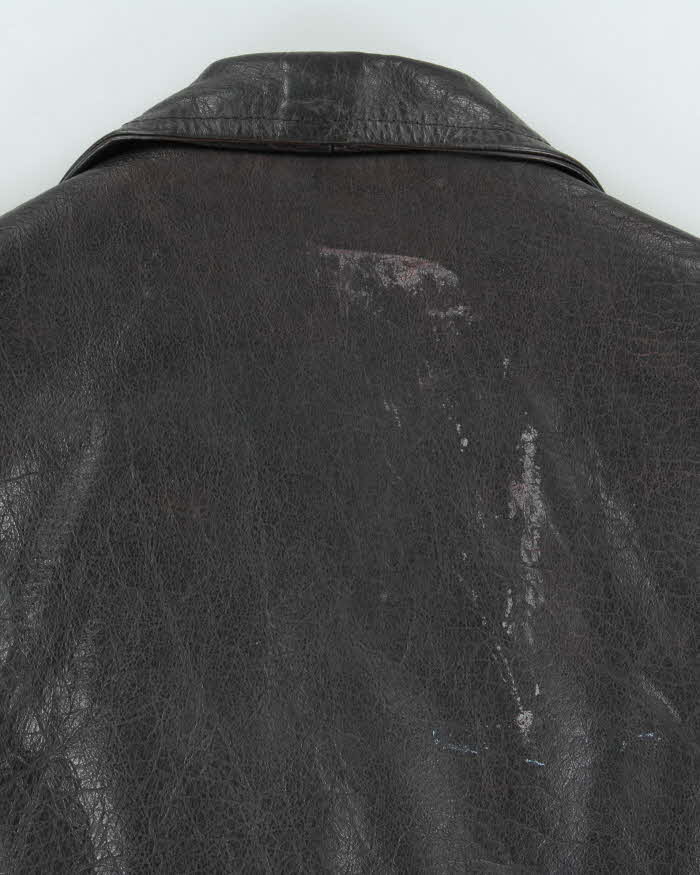 Vintage 1980s Black Classic Leather Biker Jacket - L