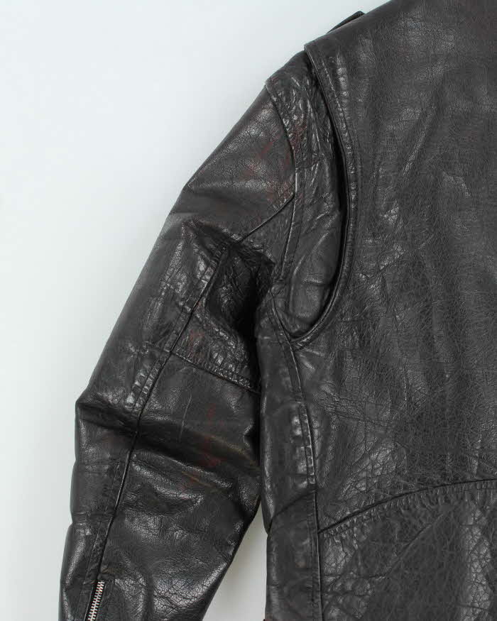 Vintage 1980s Black Classic Leather Biker Jacket - L