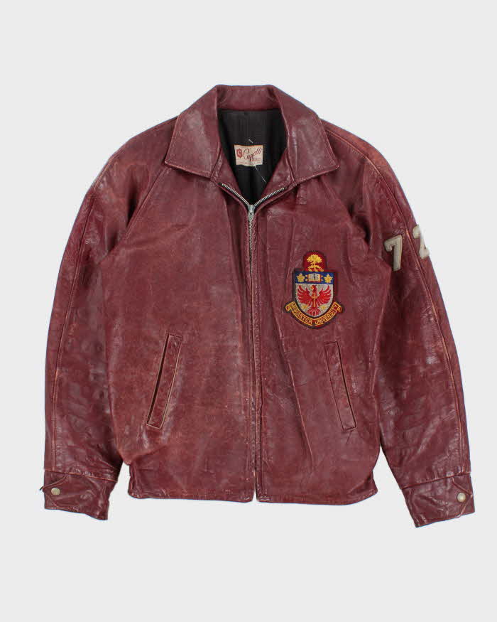 Vintage 60s McMaster University Leather Varsity Jacket - M