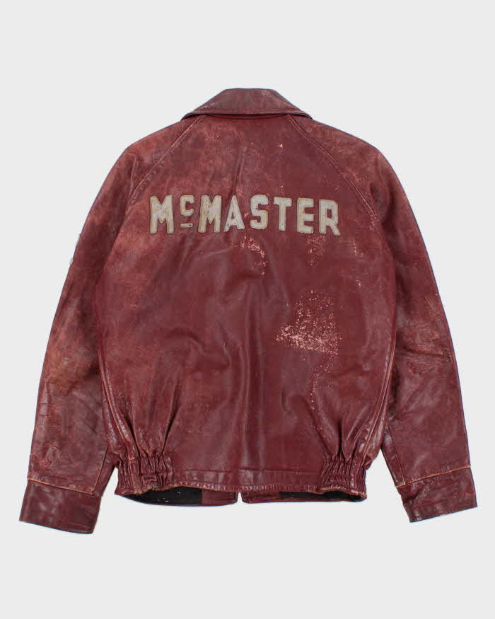 Vintage 60s McMaster University Leather Varsity Jacket - M