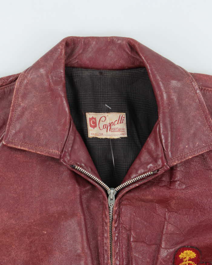 Vintage 60s McMaster University Leather Varsity Jacket - M