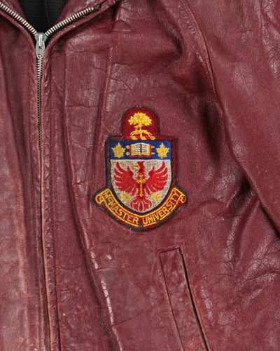 Vintage 60s McMaster University Leather Varsity Jacket - M