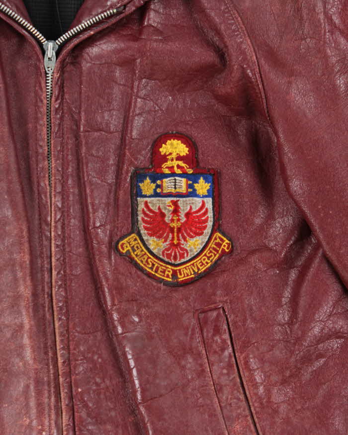 Vintage 60s McMaster University Leather Varsity Jacket - M