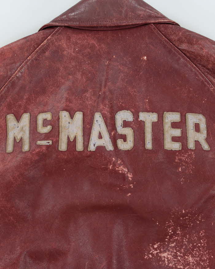 Vintage 60s McMaster University Leather Varsity Jacket - M
