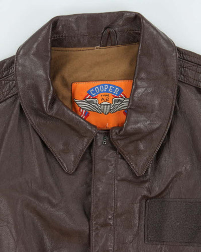 Vintage 90s Cooper A.2 Goatskin Leather Flight Jacket - L