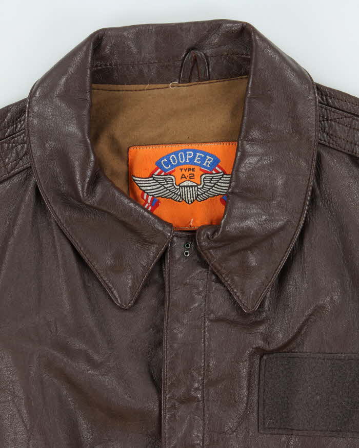 Vintage 90s Cooper A.2 Goatskin Leather Flight Jacket - L