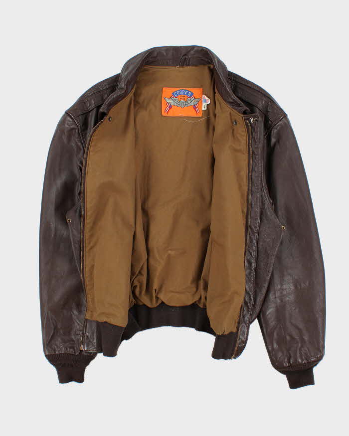 Vintage 90s Cooper A.2 Goatskin Leather Flight Jacket - L