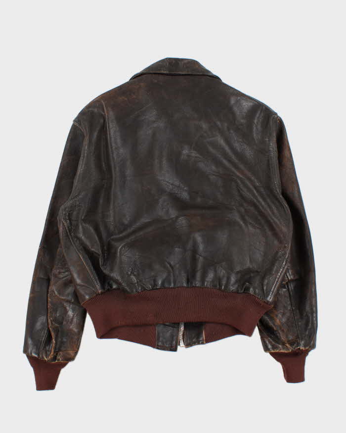 Vintage 50s Sports Rockabilly Leather Jacket - M