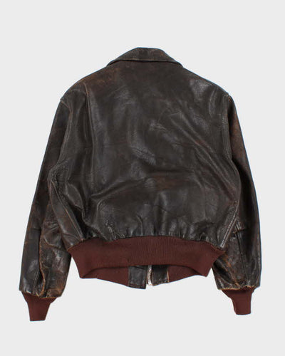 Vintage 50s Sports Rockabilly Leather Jacket - M