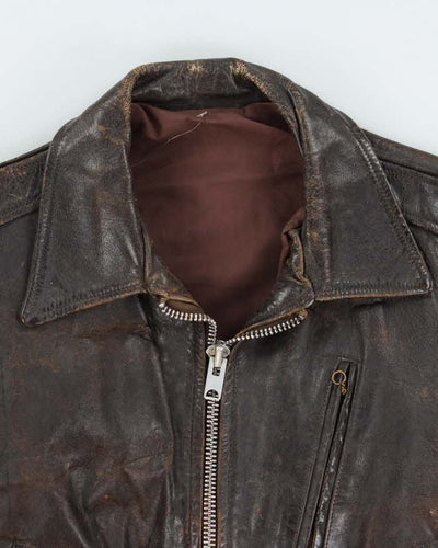 Vintage 50s Sports Rockabilly Leather Jacket - M