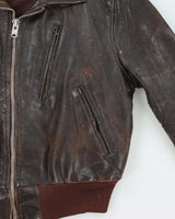 Vintage 1950s Horsehide Leather A2 Flight Jacket - M