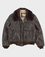 Vintage 60s Sears Leather Bomber Jacket - M
