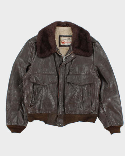 Vintage 60s Sears Leather Bomber Jacket - M