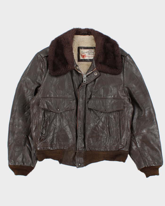 Vintage 60s Sears Leather Bomber Jacket - M