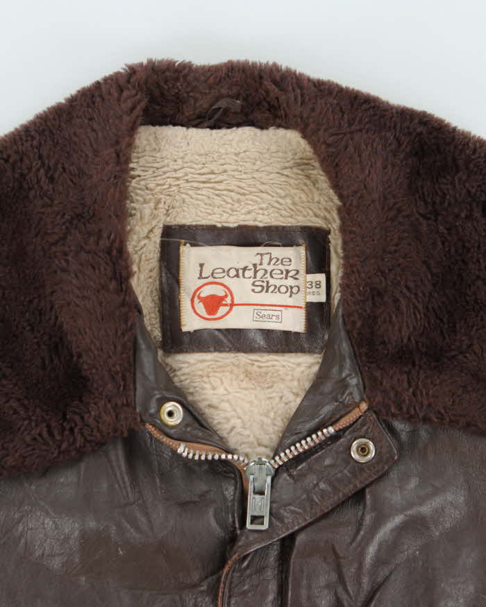 Vintage 60s Sears Leather Bomber Jacket - M