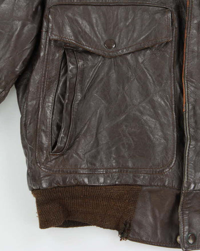 Vintage 60s Sears Leather Bomber Jacket - M