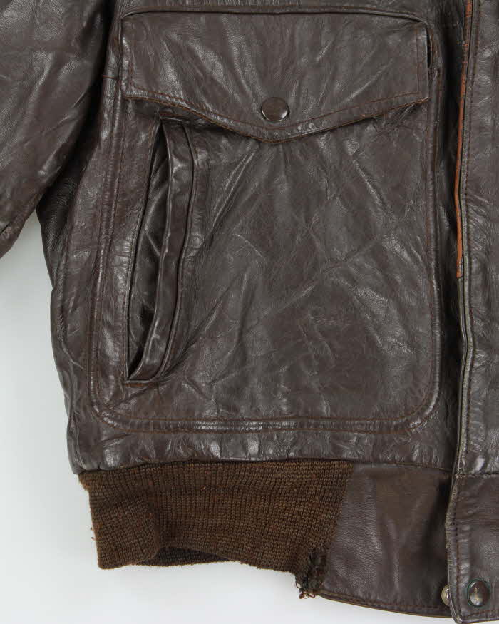 Vintage 60s Sears Leather Bomber Jacket - M
