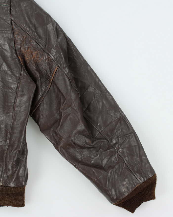 Vintage 60s Sears Leather Bomber Jacket - M