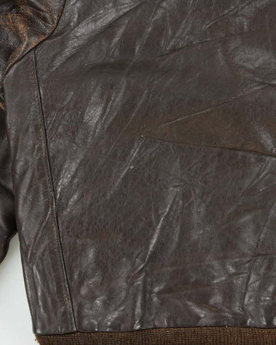 Vintage 60s Sears Leather Bomber Jacket - M