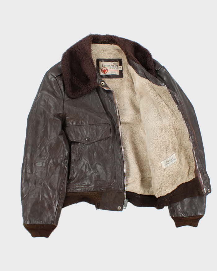 Vintage 60s Sears Leather Bomber Jacket - M