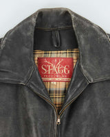 Vintage 1970s Stagg Australian Plaid Lined Long Leather Jacket - XL