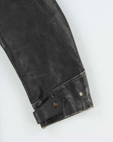 Vintage 1970s Stagg Australian Plaid Lined Long Leather Jacket - XL