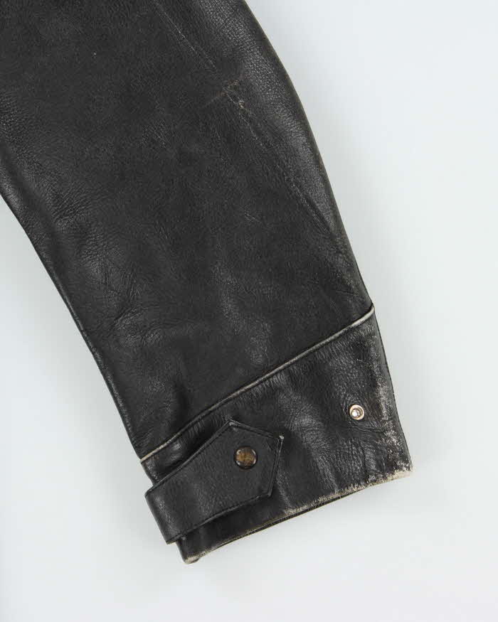 Vintage 1970s Stagg Australian Plaid Lined Long Leather Jacket - XL