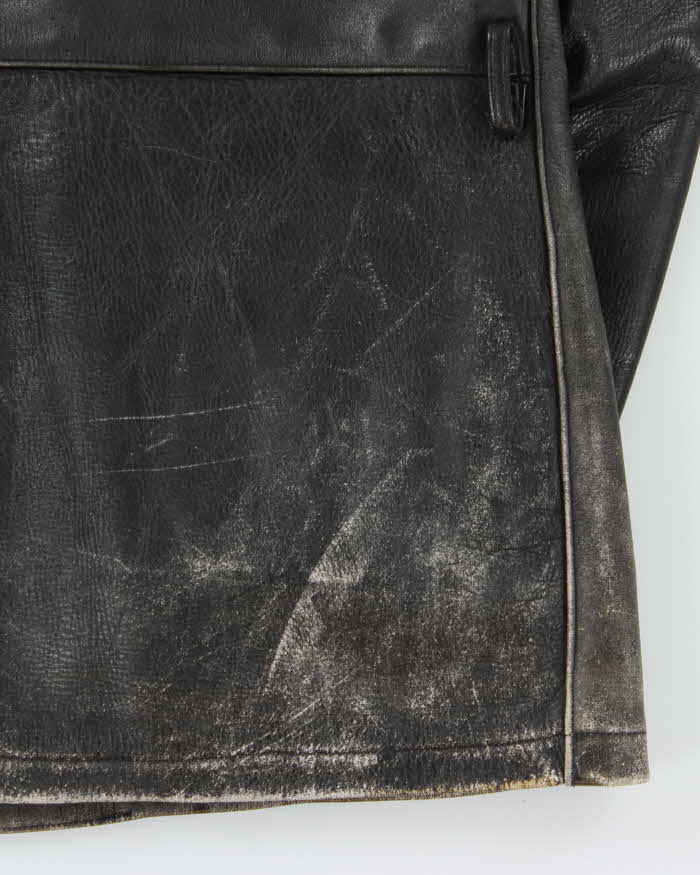 Vintage 1970s Stagg Australian Plaid Lined Long Leather Jacket - XL