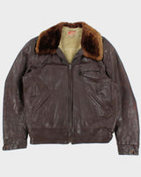 Vintage 1950s H&amp;A Canadian Made Shearling Ponyhide Leather Biker Jacket - XL